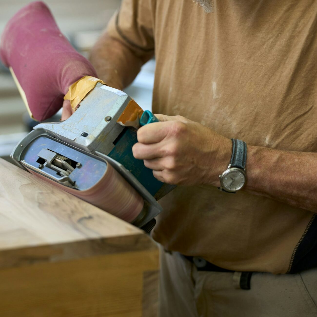 Carpenter working in the workshop